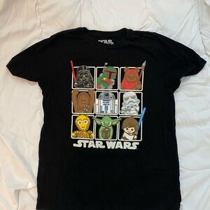 Star Wars Black Short Sleeve Tee with Character Grid